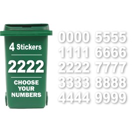 4 Pack Wheelie Bin Numbers for Bins - Choice of Numbers 0-9 - Wheelie Bin Stickers for Wheelie Bins Bin Number Stickers Vinyl 18cm Bin Sticker Easy to Apply Sticky Numbers Bin Numbers (Number 2)