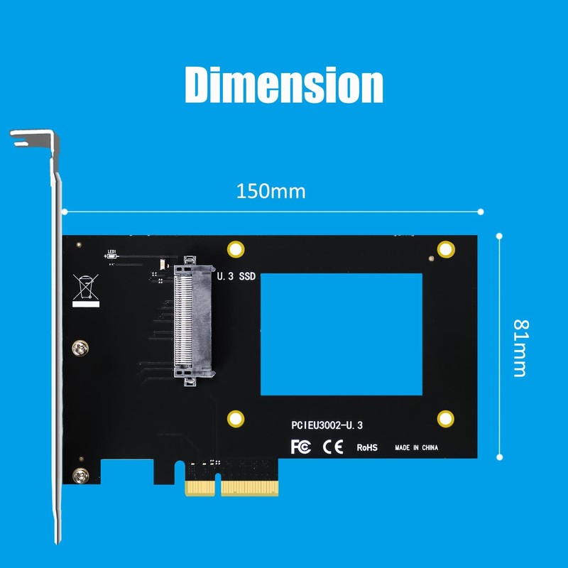 GLOTRENDS PU13 U.3 to PCIe 4.0 X4 Adapter for 2.5