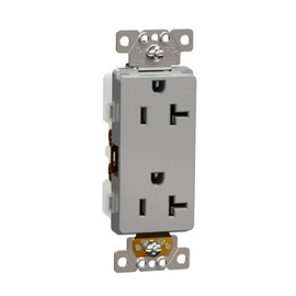 Schneider Electric – Square D X Series 20A 125V Tamper Resistant Heavy Duty Duplex Decorator Receptacle Outlet, Screw-in Installation, Back Wire Clamps, Matte Gray - Wall Plate Required