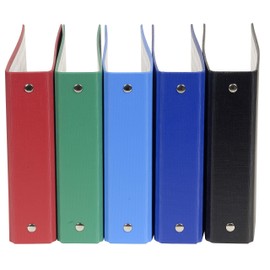 Exacompta - Ref. 51050E - Rigid PP binder for index cards - 2 round rings, diameter 25 mm - Spine 40 mm - External dimensions: 14 x 18 cm - 5 random colors