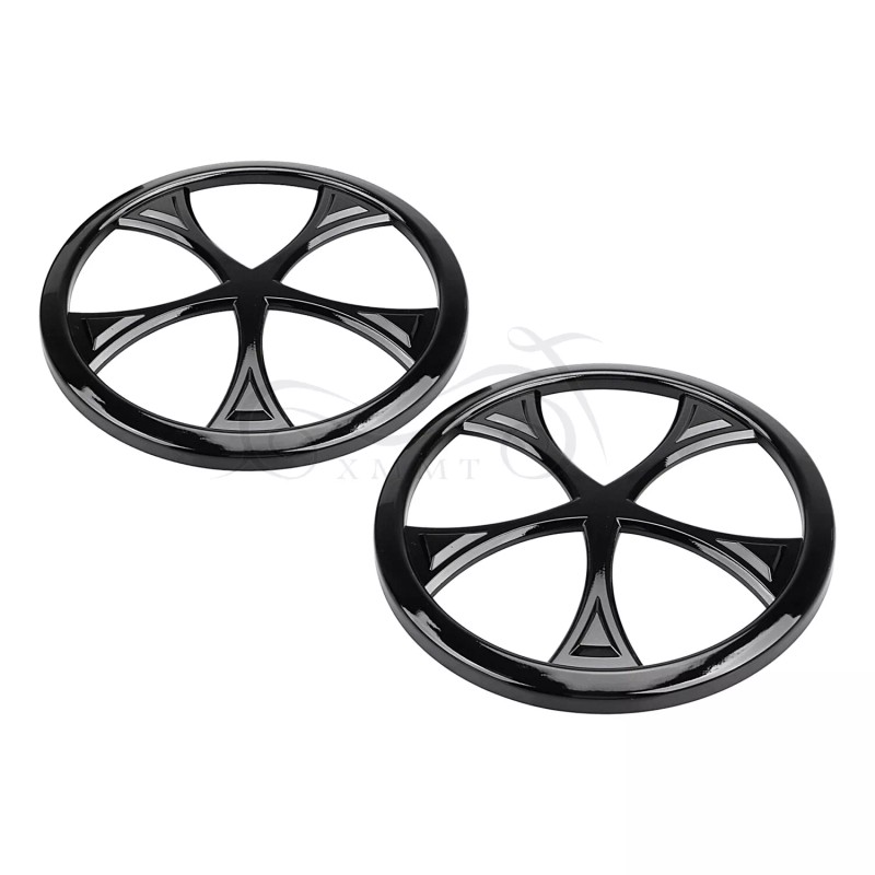 Unbranded BLK Front Speaker Grill Trim Cover For Harley Electra