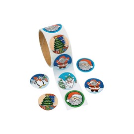 Fun Express - Holiday StickerS-100 Count for Christmas - Stationery - Stickers - Stickers - Roll - Christmas - 100 Pieces