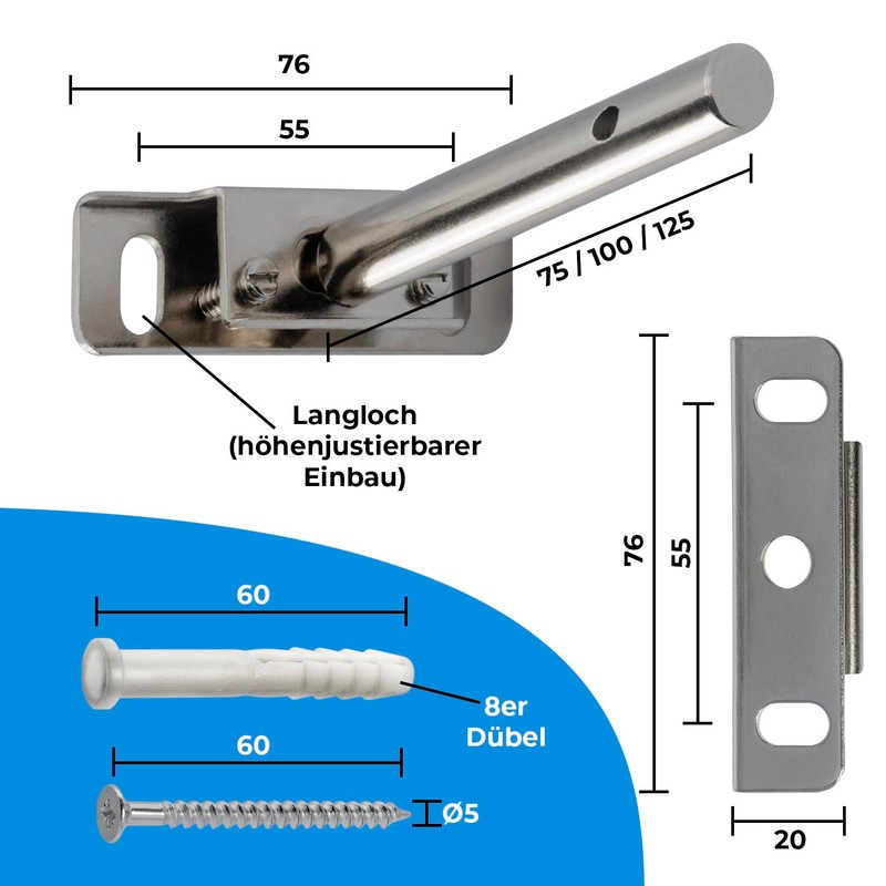 Stahlia Shelf Support Invisible Shelf Support 10 cm Metal (Pack