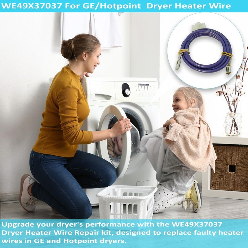 WE49X37037 Durable Dryer Heater Wire Repair Kit for GE/Hotpoint Dryers