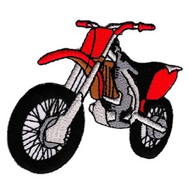 Enduro Red Motorcycle Patch for Iron-On or Sew On Clothes Embroidered Iron-On Patch Applique Motocross Dirt Bike Patch Size 7 x 6.5 cm