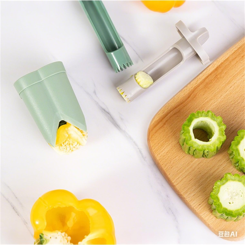 Pepper Corer, 2 in 1 Red Bell Pepper Seed Corer
