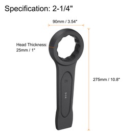 HARFINGTON Striking Wrench 2-1/4" 12-Point Flat Strike Wrench Slogging Ring Spanner Straight Handle Box End Striking Wrenches