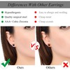 Jstyle Stainless Steel Black Stud Earrings for Men Women 20G