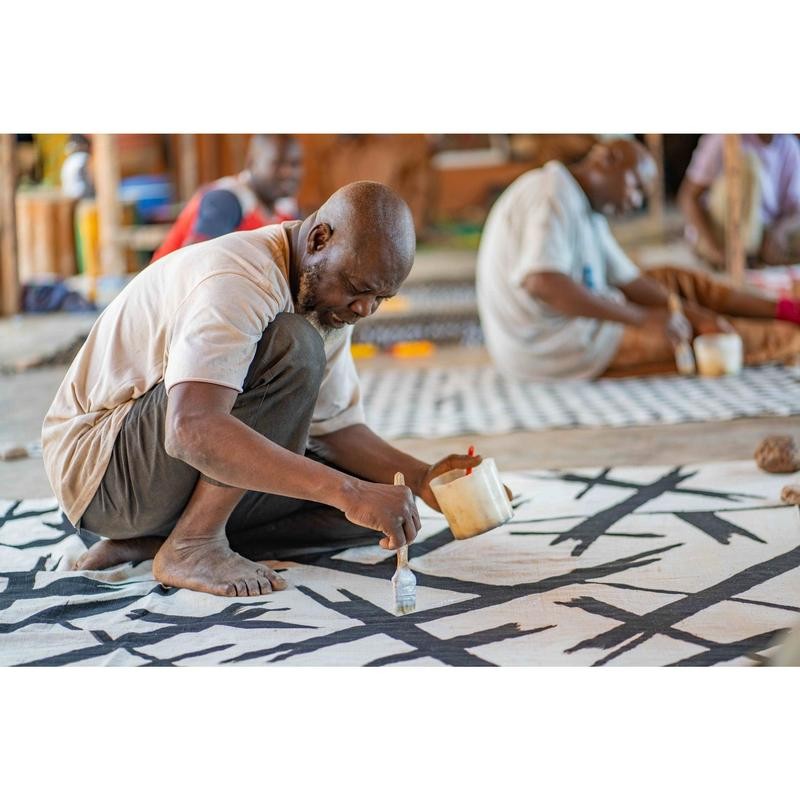 Segou Mudcloth-inspired Wallpaper, Bedding, and Art - Size: Standard roll