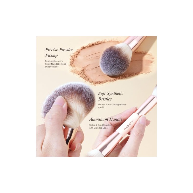MAGEFY Brochas para Maquillaje Profesional, 17 PCS Brochas de Maquillaje