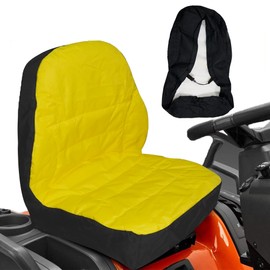FIOQE LP95233 Large Tractor Seat Cover Cushioned Seat Back Up to 18'' High fit for John Deere Compact Utility Tractor 3E/3R/4M Series,1023E Weatherproof Oxford 300D Fabric