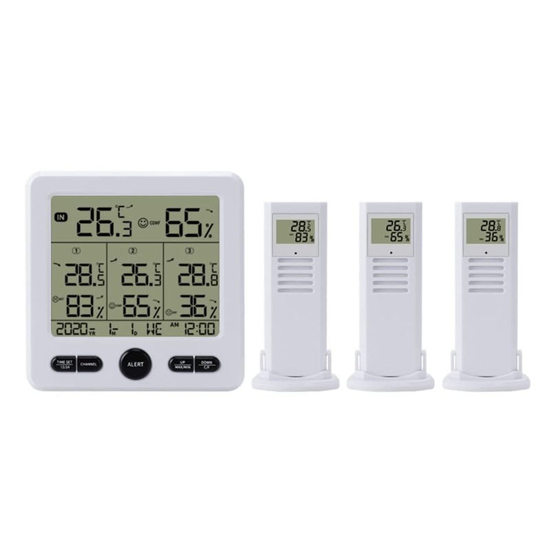 Aswalling Digital Thermometer Hygrometer Indoor Outdoor Indoor Outdoor Temperature Humidity
