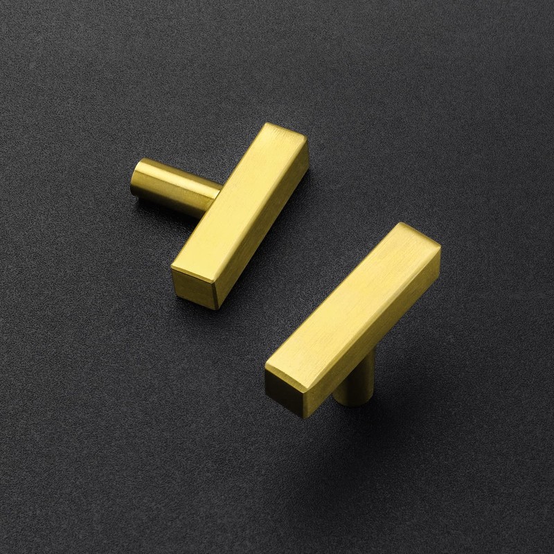 Ravinte 20 Pack Gold T Bar Cabinet Knobs 2 Inch