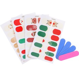 FOMIYES 4sheets Christmas Nail Art Stickers Festive Cartoon Design Full Nail Wraps for Easy Manicure for Holiday Celebrations