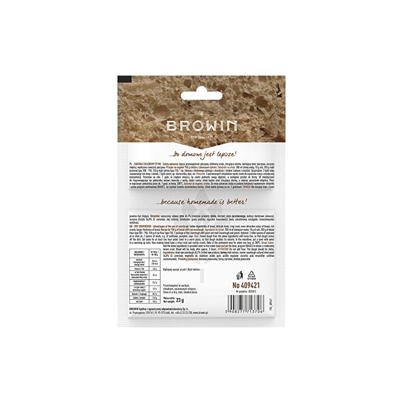 Browin Food Grade Dried Sourdough Culture & Yeast - Hand