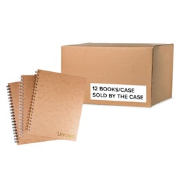 Unruled Notebook, 70 Sheets, 10.5" x 8", Heavyweight 60# Paper, Unlined Plain Sheets for Visual Notetaking, Environmentally Sustainable (Case of 12)