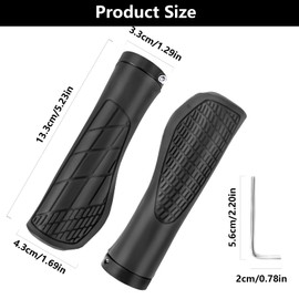 SyiXute 1 Pair Bike Handlebar Grips,Non-Slip Rubber Bicycles Grips with Aluminum Lock,Ergonomic MTB Grips,22 mm Universal Cycling Grips for BMX/Bicycle/Scooter