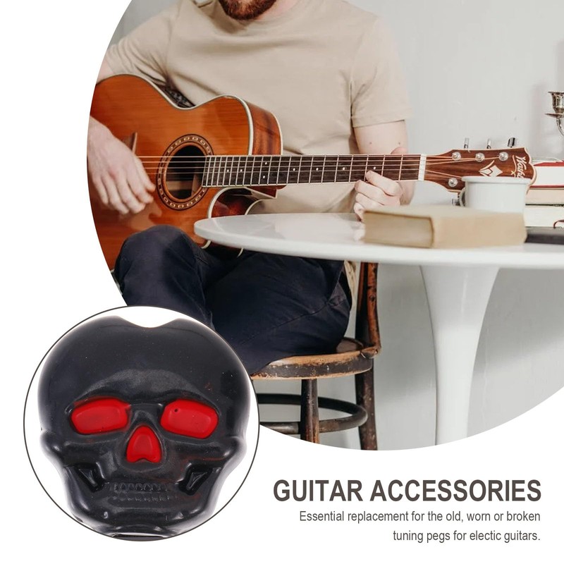 ibasenice Skull Tuning Pegs Cap - 6PCS Plastic Guitar Peg