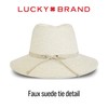 Lucky Brand Women's Summer Straw Wide Brim Boater Panama Adjustable