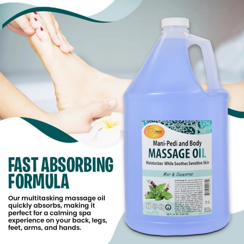 Spa Redi Massage Oil Mint Eucalyptus 128oz / 1 Gallon