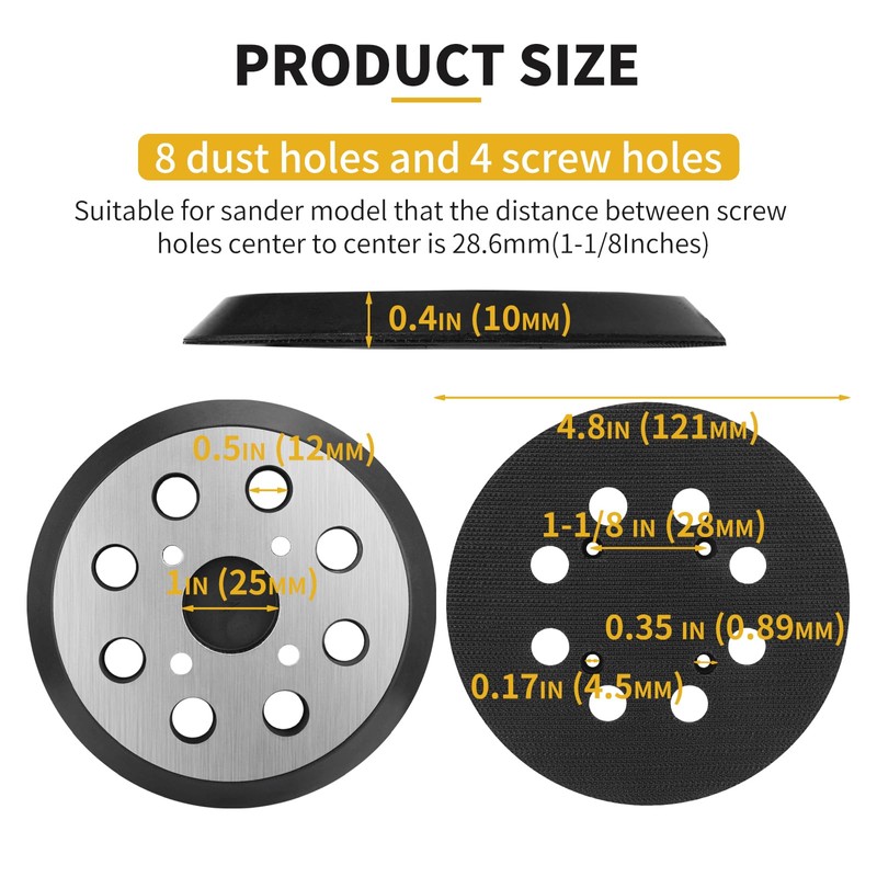 Sander Pad for Ridgid, 5 Inch 8 Hole Orbital Sander