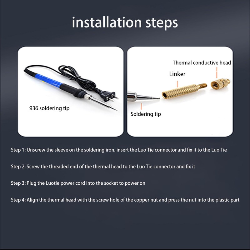Pack of 7 Brass Soldering Iron Melting Aid Tips for