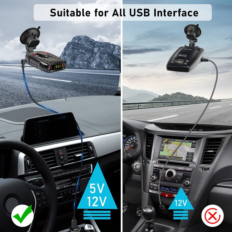 Jsvecip Radar Detector Cable, USB to DC3.5 Plug Cable,for Cobra