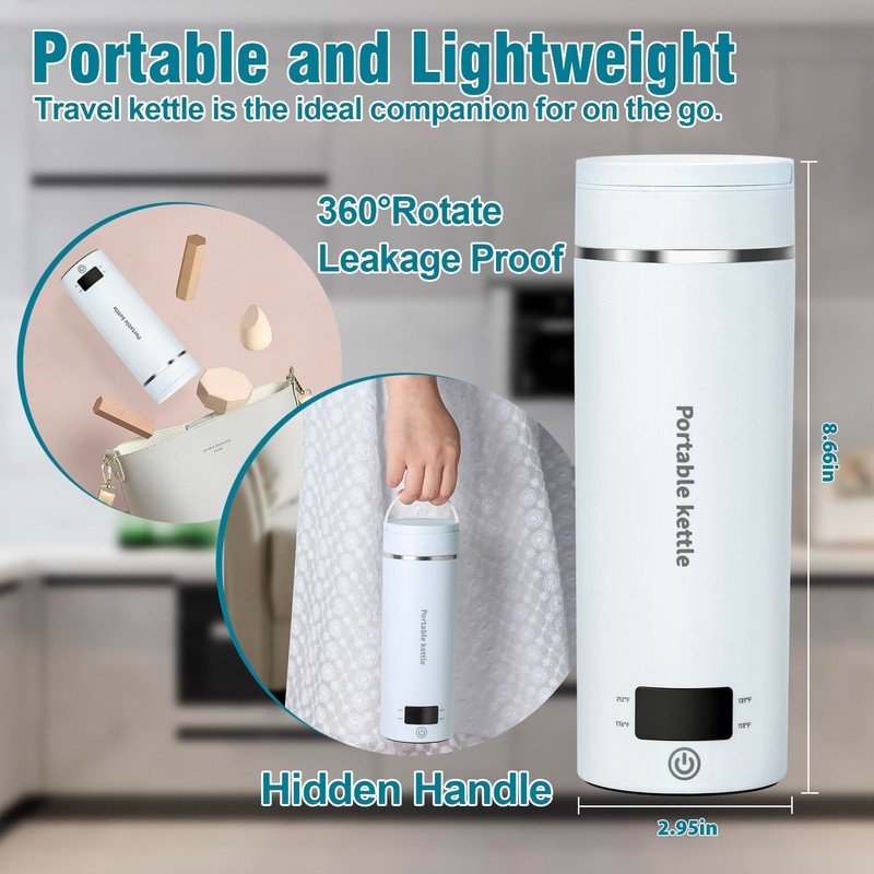 Travel Electric Kettle Portable Mini Kettle,Small Hot Water Boiler with