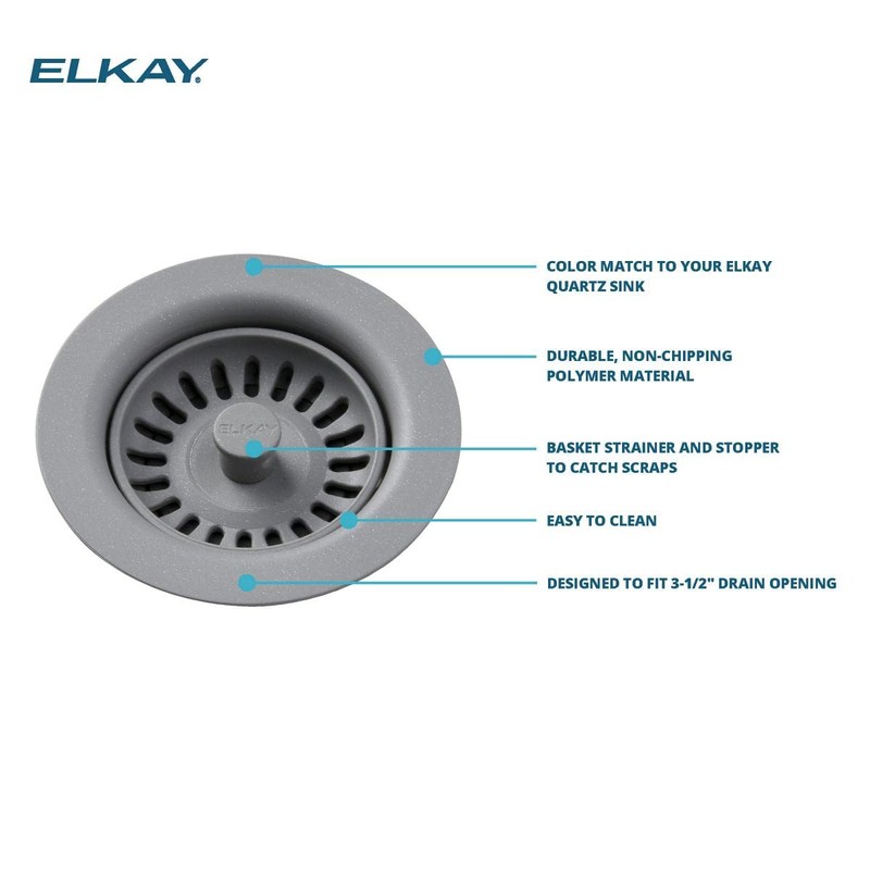 Elkay LKQS35 3-1/2" Basket Strainer - Black