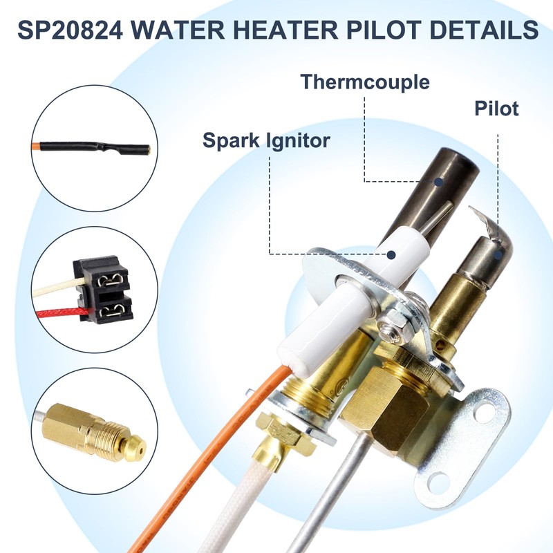 Cracubit SP20824 Water Heater Pilot Assembly Replacement for Rheem SP20824