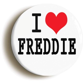 I HEART LOVE FREDDIE BUTTON BADGE (1inch / 25mm diameter)