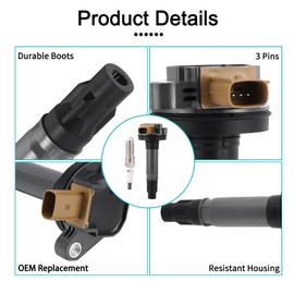 AULINK Set of 6 UF646 Ignition Coil Pack & SP534 Spark Plug (3.5L V6 Only) For Ford F150 EcoBoost Flex Taurus Explorer Lincoln MKS MKT 2011 2012 2013 2014 2015 2016 2017