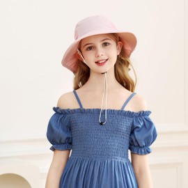 XIAOHAWANG Baby Sun Hats Toddler UPF 50+ Hat for Girl Boy Beach hat Kid Bucket Cap Infant Summer Caps Neck Flap (CA/US, Age, 6 Months, 12 Months, Pink+White)