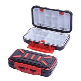 Waterproof Accessory Box, Bait Container, Flat Bait Box, Fish Hook Bait Box, Storage Space for Fishing, Fishing Equipment, ABS Box, Fishing Tackle Box (Medium Size, Black)