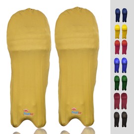 Bratla Cricket Batting Pads Covers Color Fit Neatly on Legguards Easily Put On (Gold)