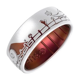 Enso Rings Nightmare Before Christmas Silicone Ring - Comfortable and Flexible Design - Zero's Playground - Pearl/Poseidon - Size 5