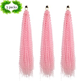 Passion Twist Hair Extensions Light Pink Curly Crochet Hair 12 Inch Short Curly Braiding Hair 3 Packs Crochet Braids with Curls for Black Women(12",Light Pink)