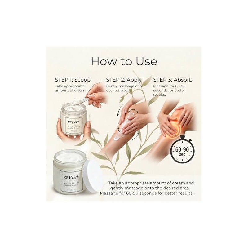 Nerve Relief Lotion, Magnesium Nerve Cream with Arnica Montana, Menthol,