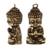 ledmomo Mini Buddha Statue Figurine, 2 Pieces Brass Figurine, Shakyamuni