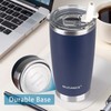 SILICANICE Navy Soft Touch Body & Detachable MacStraw Tumbler with
