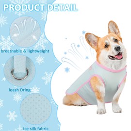Dog Cooling Vest, 2 Pack Cooler Dog Summer Coat, Pet Cooling Coat Quick Dry Sun Protection, Pet T-Shirts, for Puppies Indoor Outdoor Activities (S)