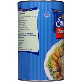 Sweet Sue Boneless Chicken with Broth, Cooked Canned Chicken- 10g Protein - Gluten Free, Keto Friendly – Great for Family, Food Service Restaurant, Cafeteria- 50 oz Can (Pack of 1)