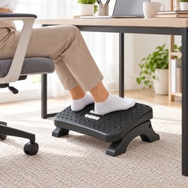 Ergonomic Under Desk Footrest for Office & Home – Foot Support with Massage Rollers and Non-Slip Base