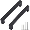 WADY 10pcs Hole Center Kitchen Square Cabinet Handles, Black Stainless