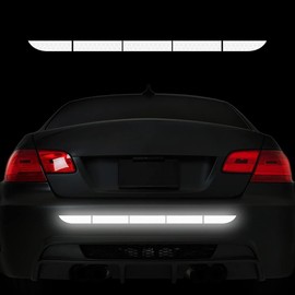 JZS Car Trunk Reflective Stickers,Reflective Rear Bumper Guard Anti-Scratch Rear Trunk Rear Warning Cover Sticker