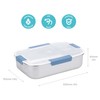 Smash Stainless Steel Bento Lunch Box, 3 Compartments, Blue, 1300ml