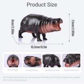 GrivSheen Moo Deng Hippo, Moo Deng Figurine for Home Decor, House Hippo Art Ornament, Hippo Statue Bookshelf Decor, Little Hippo Gift, Funny Knick Knacks for Bedroom Office