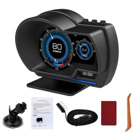 OBD2 GPS Dual System Car HUD Display - Digital Speedometer with Water Temp Voltage RPM - Universal Heads Up Display for Most Vehicles