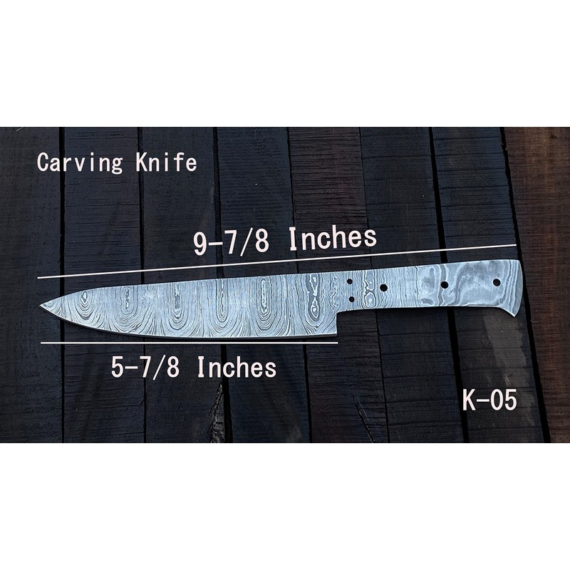 Jayger Handmade Kitchen Knife Blade | Damascus Steel | Heat
