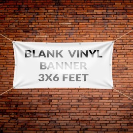 VictoryStore 3x6 Feet Blank Banner - 10oz Blank Vinyl Banner with Grommets - 5 Banners